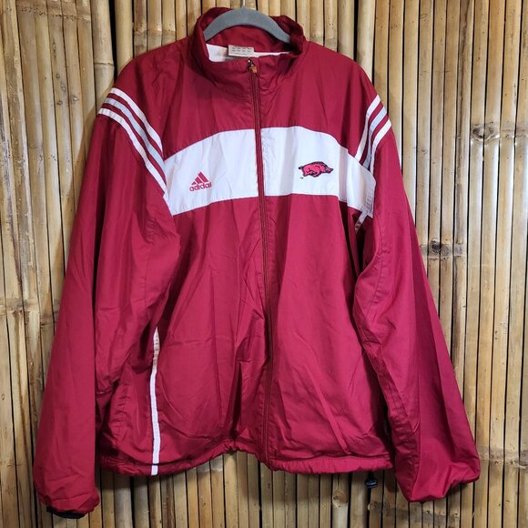 Adidas Men's Vintage 90's Windbreaker Jacket Arkansas Razorbacks Size Large - Picture 1 of 11